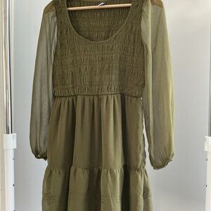 Old Navy Textured Olive Dress
